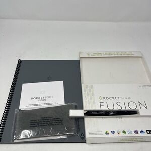 Rocketbook Fusion Smart Notebook, Seven Assorted Page Formats, Gray Cover